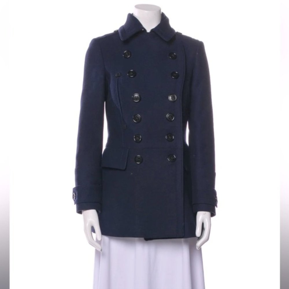 BURBERRY Double-Breasted Cropped Coat Jacket Size 4